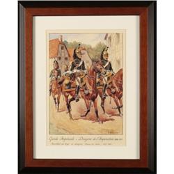 French Napoleon Cavalry Dragons Empress Print Rousselot