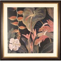 Large Framed Flower Art Print Framed P Hopper