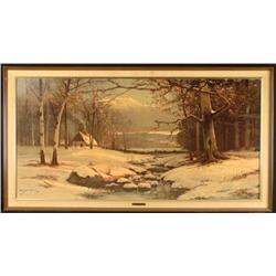 Robert Wood Large Winter Nature Scene Art Print Framed