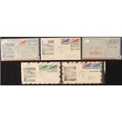 5 First Flight Covers Fiji Islands Air Mail 1941