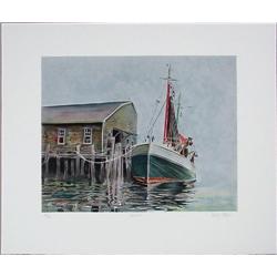 DOCKSIDE Signed LE Marine Art Print Litho Mark Stevens