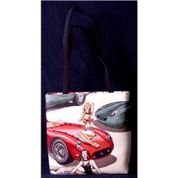 1940s Sportscar Retro Tote Cloth Bag Purse Special