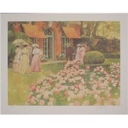 Impressionist TEA PARTY Signed LE Art Print Burdzinski
