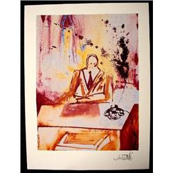 BUSINESSMAN After Dali Surreal Art Print Litho