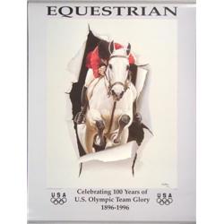 1996 Olympics US EQUESTRIAN Poster by Datian Horse Art