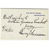 Image 1 : Harry Truman Signed Card
