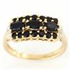1.5ct Black Sapphire Genuine Diamond 9k Gold Ring (JEW-9386X)