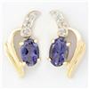 1.16ct Natural Iolite Diamond 9k Gold Earrings (JEW-9238X)