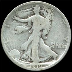 1918S Walking Liberty 50c Better Circulated (COI-5966)