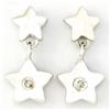 .10ct Genuine Diamond 9k Wht Gold Star Earrings (JEW-9230X)
