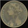 1875 British Victoria Penny VF/F (COI-7221)