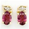 1.40ct Natural Rhodolite Diamond 9k Gold Earrings (JEW-9242X)