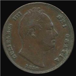 1834 Britain William IV Farthing High Grade (COI-7081)