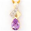 .73ct Natural Amethyst Diamond 9k Gold Pendant (JEW-9321X)