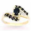 1.27ct Black Sapphire Diamond 9k Yel Gold Ring (JEW-9468X)