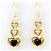 .38ct Black Sapphire Diamond 9k Gold Earrings (JEW-9210X)