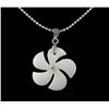 18k WG Plated Mother of Pearl Plumeria Necklace (JEW-1967)