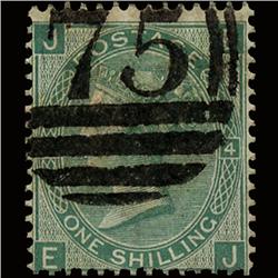 1856 RARE GB 1s Green Used Stamp (STM-1548)