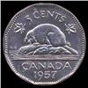 Image 2 : 1957 Canada 5c Hi Grade GEM Unc (COI-7929)