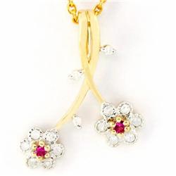 .50ct Pink Sapphire 15 Diamond 9k Gold Pendant (JEW-9284X)