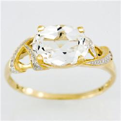2.64ct Huge Wht Topaz Diamond 9k Gold Ring (JEW-9349X)