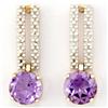 1.84ct Genuine Amethyst Diamond 9k Gold Earrings (JEW-9194X)