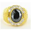 4ct Natural Black Onyx Mens Gold Vermeil Ring (JEW-1488)