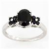 2.20ct Natural Black Sapphire 9k Wht Gold Ring (JEW-9407X)