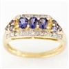 1.34ct Natrl Iolite Genuine Diamond 9k Gold Ring (JEW-9377X)