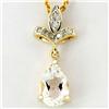 1.76ct Huge Wht Topaz Diamond 9k Gold Pendant (JEW-9296X)