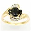 1.85ct Black Sapphire Diamond 9k Yel Gold Ring (JEW-9455X)