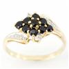 .96ct Black Sapphire Diamond 9k Yel Gold Ring (JEW-9342X)
