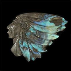 62.33ct Handcarved Australian Boulder Opal Indian (GEM-20378)