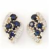 1.56ct Bl Sapphire Diamond 9k Gold Earrings (JEW-9245X)