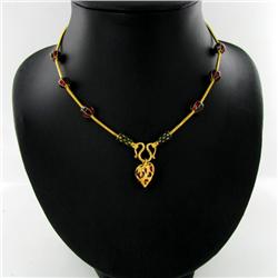 125ct Gold Vermeil Heart Pendant Necklace (JEW-2546)