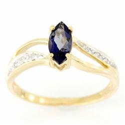 .76ct Natural Iolite Diamond 9k Solid Gold Ring (JEW-9325X)