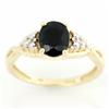 1.28ct Natrl Black Sapphire Diamond 9k Gold Ring (JEW-9452X)