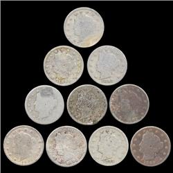 1892 Liberty 5c Circulated Mini Roll 10Pcs (COI-7787)