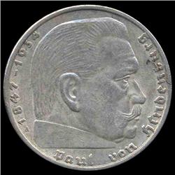 1939A Nazi Germany 2 Mark Silver Hi Grade ERROR (COI-8090)