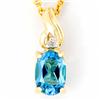 1.72ct Swiss Bl Topaz Diamond 9k Gold Pendant (JEW-9324X)