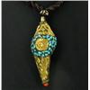 Image 3 : Tibet Turquoise Brass Shell Necklace (ANT-1094)
