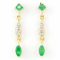.66ct Natural Emerald Diamond 9k Gold Earrings (JEW-9239X)