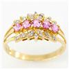 1.14ct Pink Sapphire 14 Diamond 9k Gold Ring (JEW-9354X)