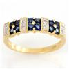 1.36ct Bl Sapphire Genuine Diamond Ring 9k Gold (JEW-9469X)