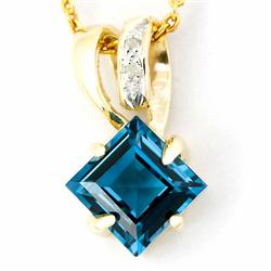 2.12ct London Bl Topaz Diamond 9k Gold Pendant (JEW-9312X)