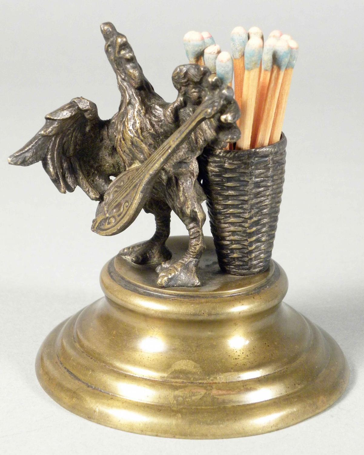 Figural Brass Match Holder