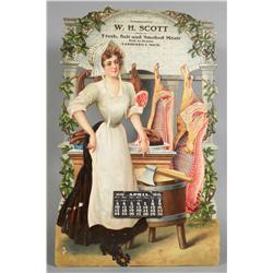 1910 Embossed Die Cut Calendar