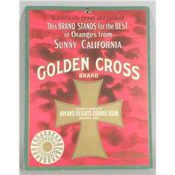 Goldern Cross Brand Cardboard Sign