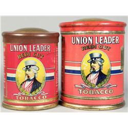 Two Union Leader Tobacco Tins