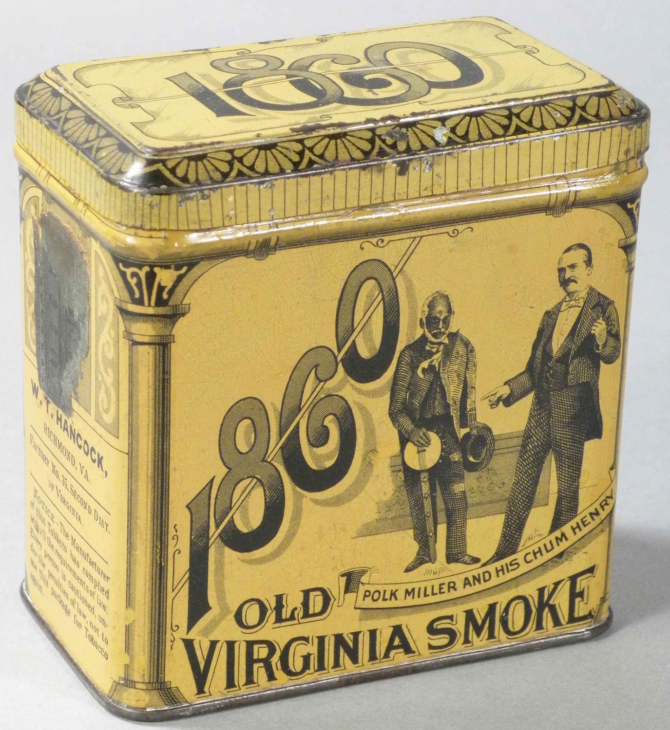 1860 Old Virginia Smoke Tobacco Tin